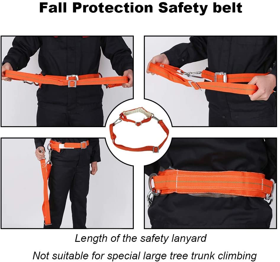 TOMCHY Tree Climbing Gear Tree Climbing Spikes Leather Forged Tree Climbing Tool Non-Slip Pedal for Picking Fruit, Indoor and Outdoor Sports…