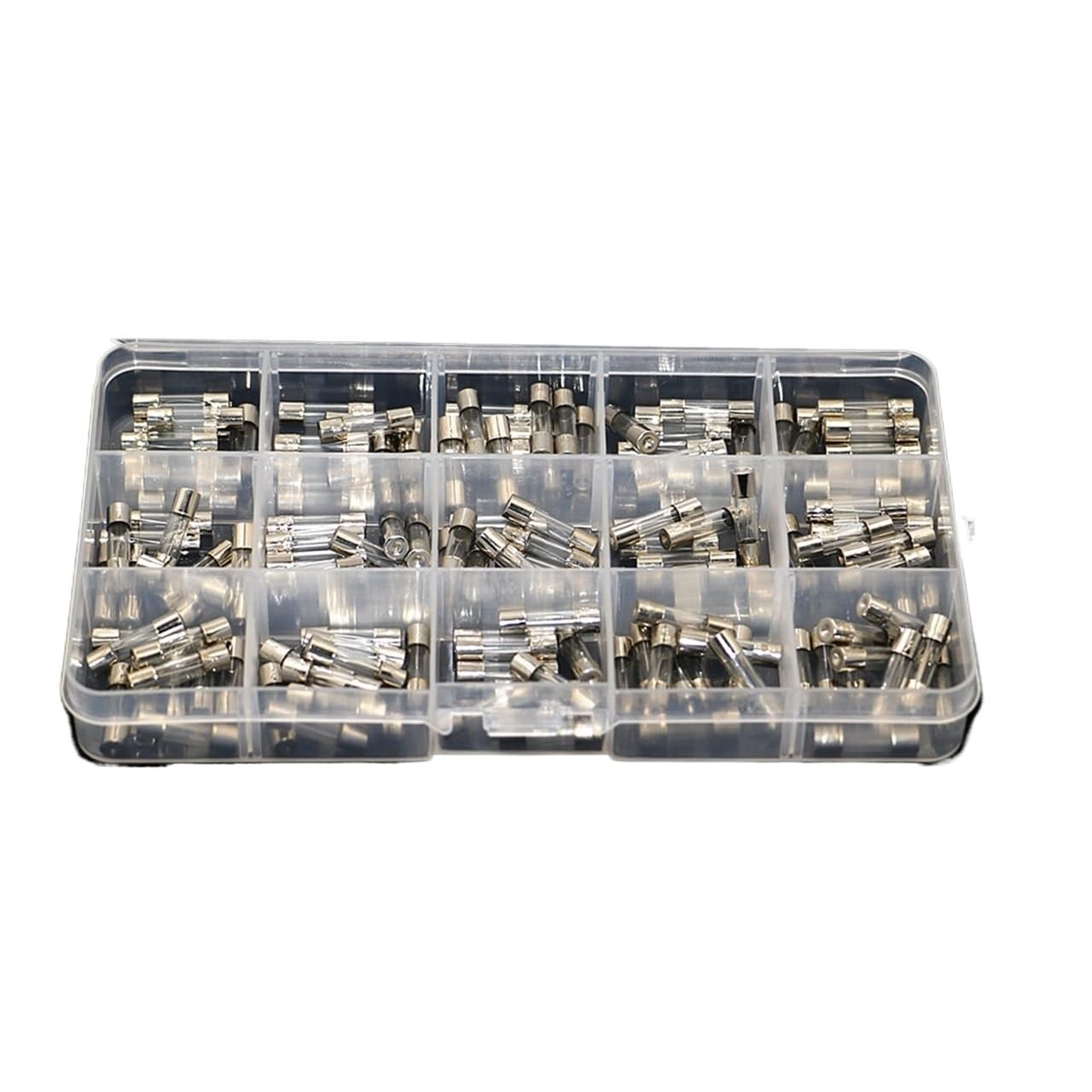 150pcs 5 * 20mm Fast-Blow tubo di vetro fusibile auto kit assortiti con scatola fusiveis 15 tipi 0.1A-30A casa