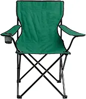 Cadeira Dobrável Apoio Braço Praia Camping Porta Copos Pesca Com Bolsa Até 120kg (Verde)