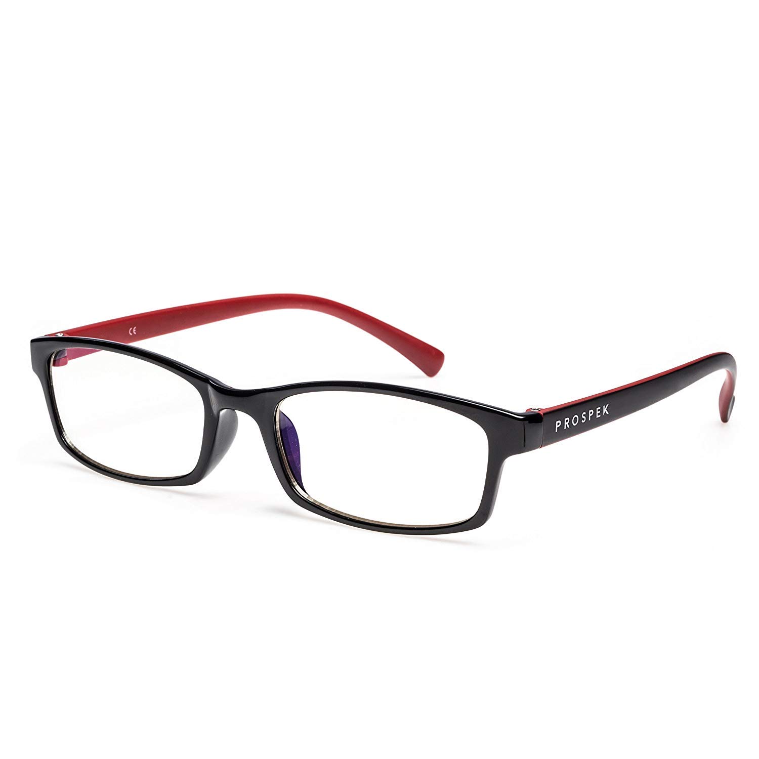 PROSPEK - Gafas para ordenador Premium – Professional – Con filtro de luz azul y antirreflejante (+1.75 Dioptrías | Rojo y Negro | Tamaño Regular)