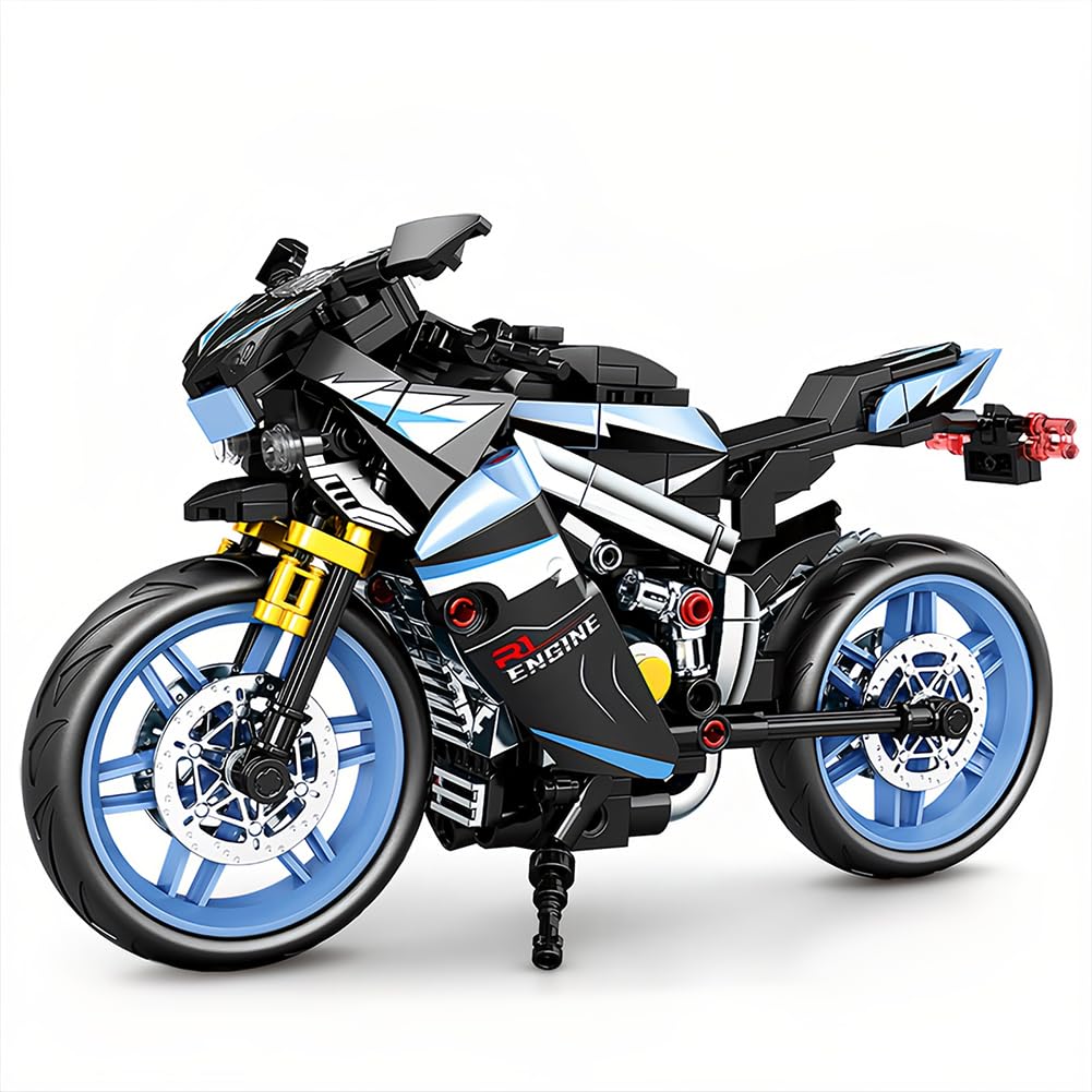 ThrenodyToy Blocs De Construction De Moto, Moto Modèle à Assembler,Collectionner Blocs Cadeau De Construction Pour Ados Et Adultes,Cadeau Pour Adultes Et Enfants, Décoration De Bureau, Diy 14+ (blue ThrenodyToy Blocs De Construction De Moto, Moto Modèle à Assembler,Collectionner Blocs Cadeau De Construction Pour Ados Et Adultes,Cadeau Pour Adultes Et Enfants, Décoration De Bureau, Diy 14+ (blue