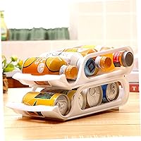 Vista 3 de 2 soportes de plástico apilables para latas, color blanco, contenedores de almacenamiento para refrigerador