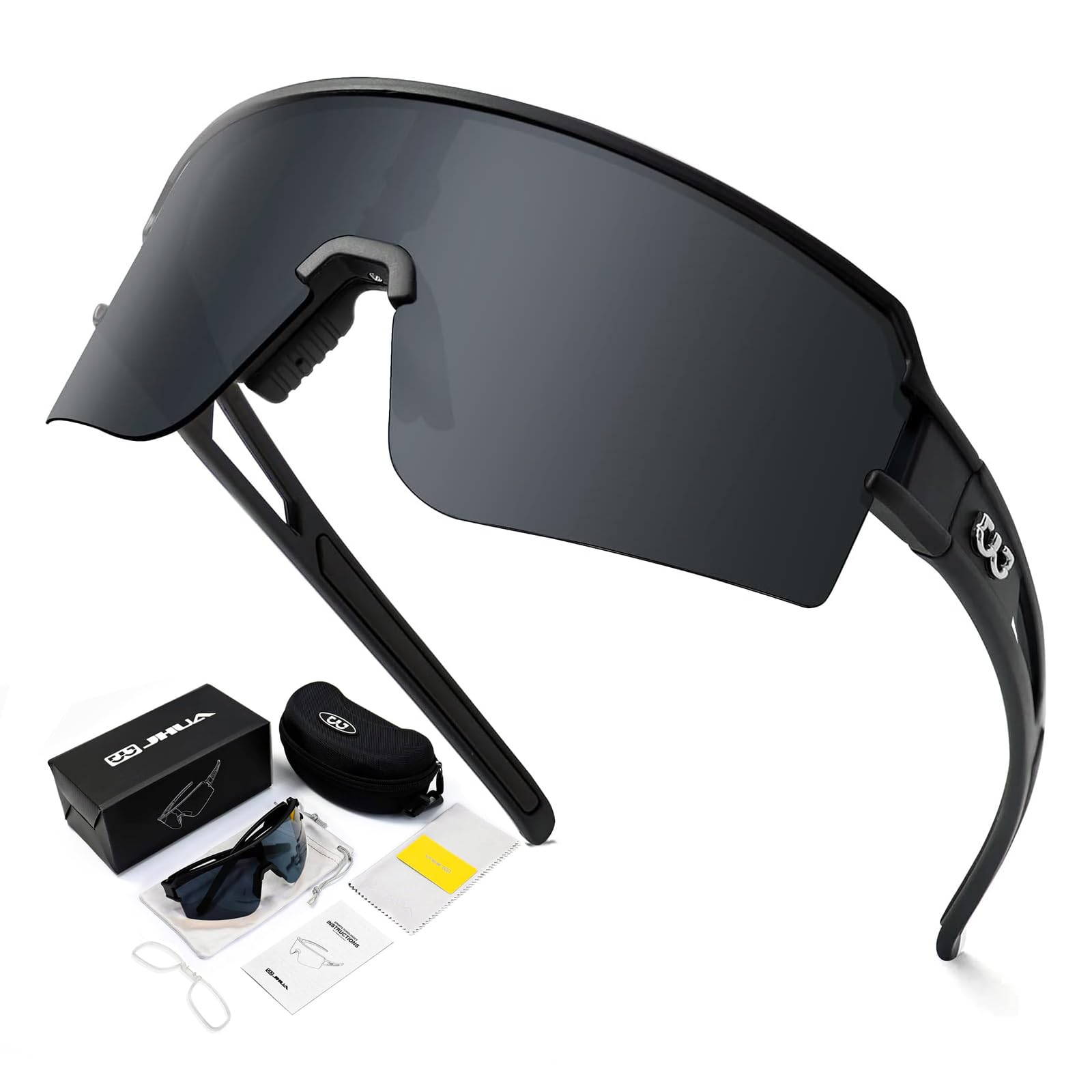 SPOSUNE Polarisierte Fahrradbrille für Männer und Frauen, UV400-Schutz, Sport-Sonnenbrille für Baseball, Laufen, Angeln, Reiten