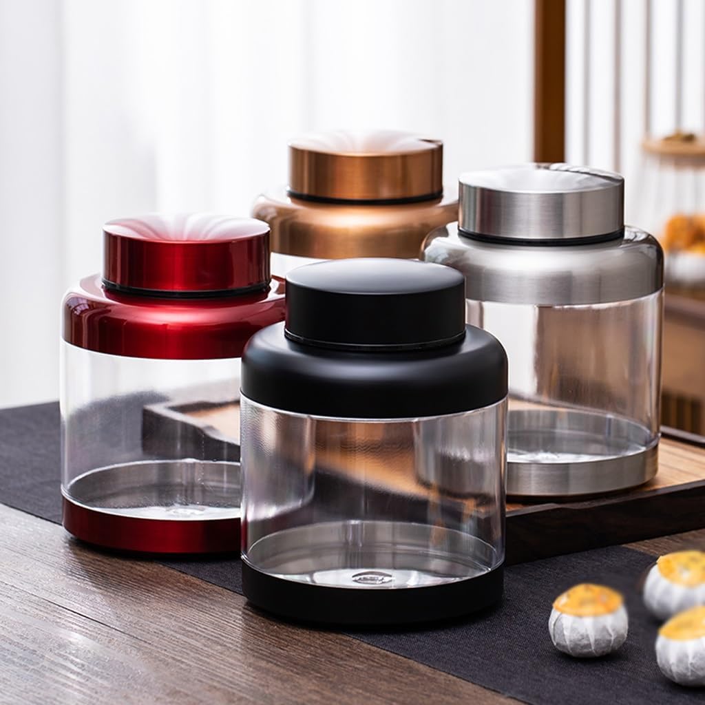 SONGCHAO Sugar Jar Tea Cans, Glass Storage, Sealed, Home Decoration Ornaments Tea Canister(B)
