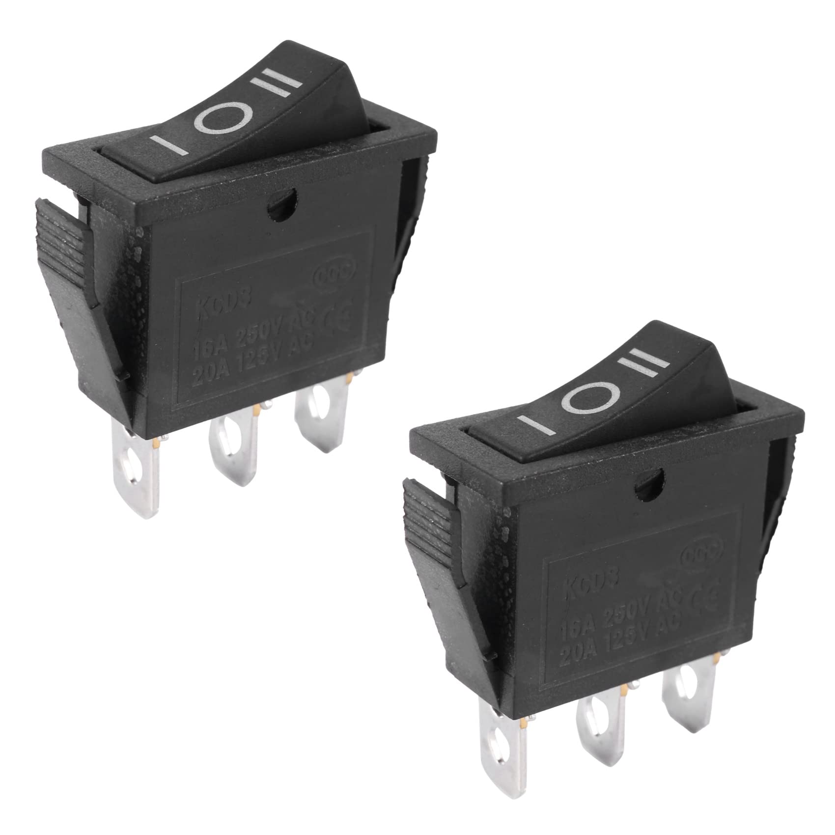 2 x AC15A/250V 20A/125V 3-pinowy przełącznik kołyskowy SPDT -ON 3-pozycyjny zatrzaskowy przełącznik kołyskowy