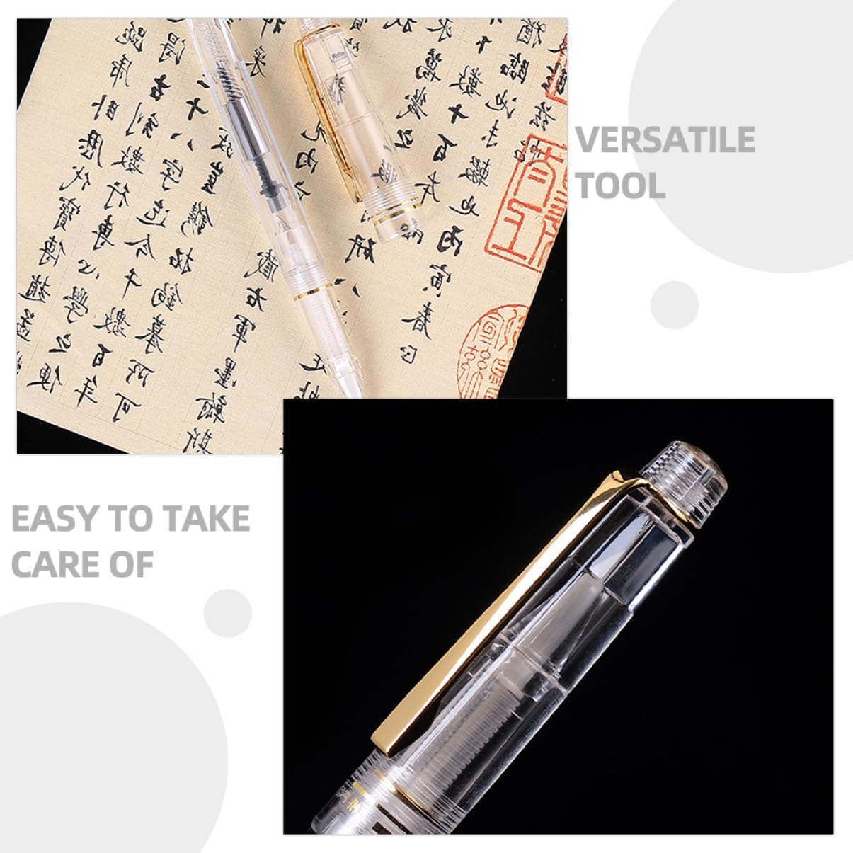 Angoily 10pcs Chinese Calligraphy Brush Pen Fountain Pen for Beginners Ink Painting Writing Art Stationery