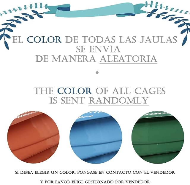 Foto 4 de 4 de BPS Jaula Pájaros Metal con Comedero Bebedero Columpio Saltador Color al Azar 30 x 23 x 39 cm BPS-1160