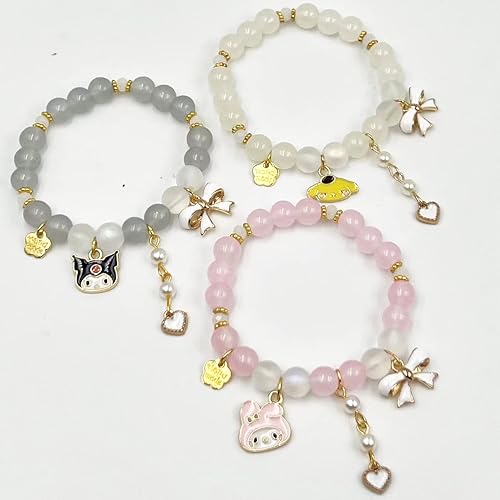Miniatura 6 de INENIMARTJ Kawaii Bracelets Set Crystal Beads Bracelet Cute Cartoon Elastic Beaded Pearl Bracelets Jewelry for Girls Women Bff Friendship Gift