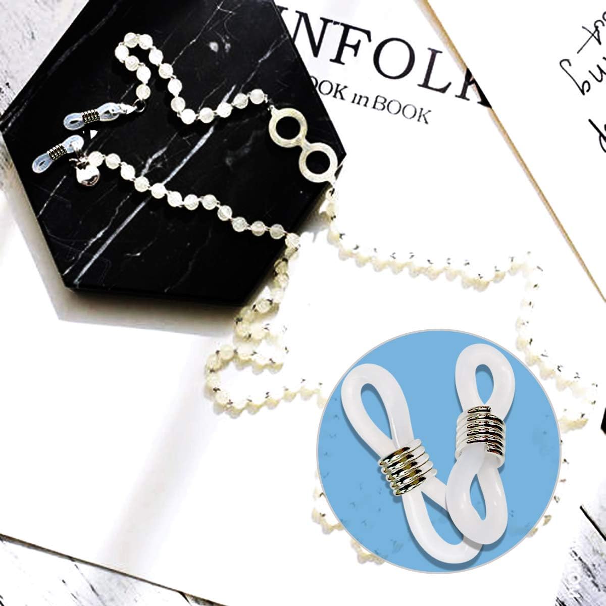 40 Pieces Eyeglass Chain Ends Adjustable Rubber Spectacle End Connectors for Eye Glasses Holder Necklace Chain image 4