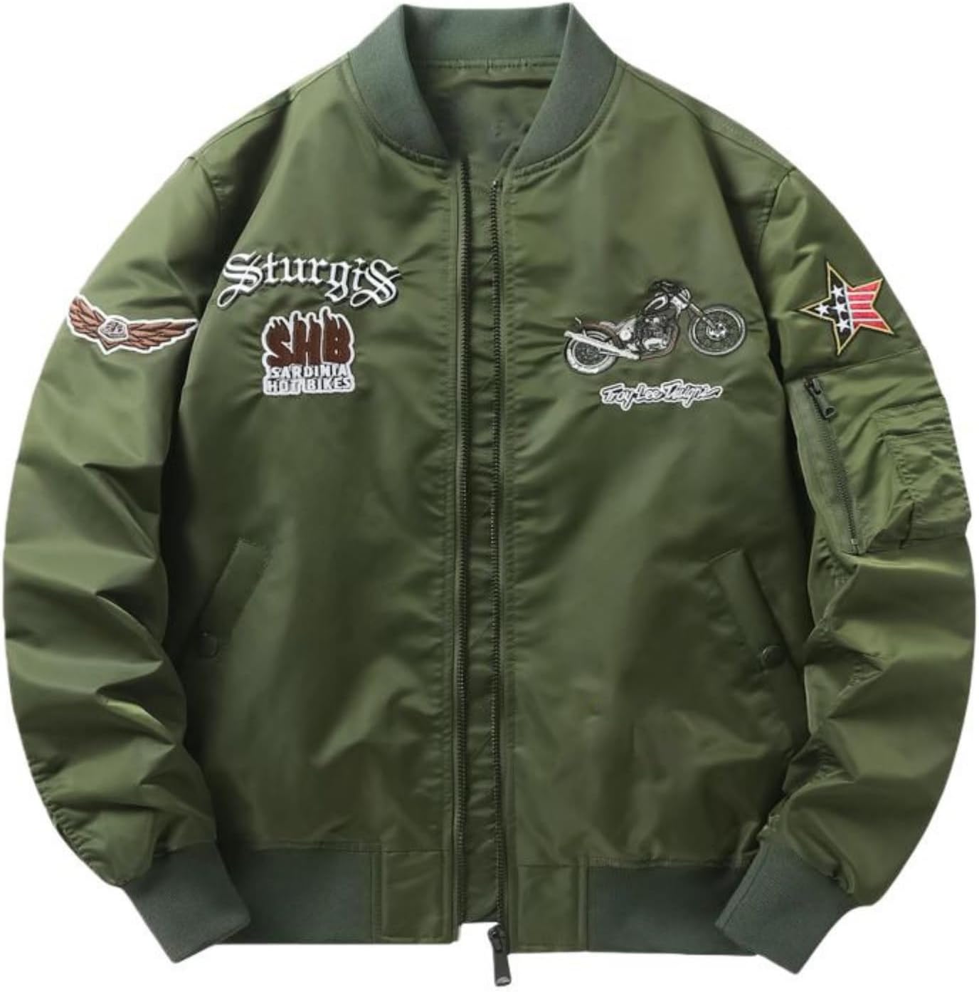 Men’s Spring Autumn Embroidered Workwear Baseball Jacket Vintage Retro Design