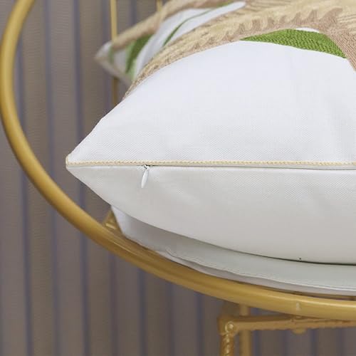 Miniatura 6 de UnionKK 1 funda de cojín decorativa para el hogar, funda de cojín cuadrada de algodón sólido bordado, 18 x 18 pulgadas (naranja)