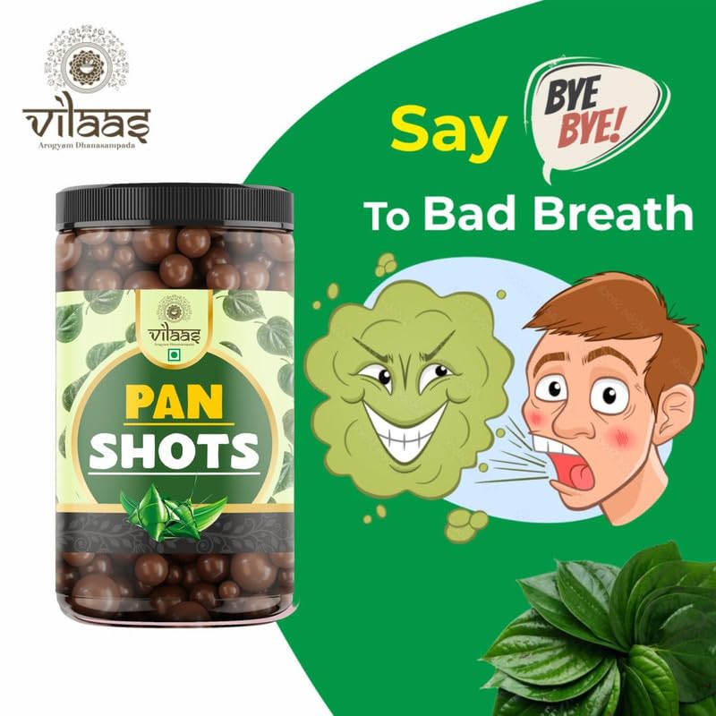 Image of VILAAS Pan Shots Mukhwas Candy Balls 100GM | Refreshing Paan Flavour Laddu Candy | Traditional After-Meal Mouth Freshener | Sweet & Aromatic Paan Treat | Ready to Eat Snack