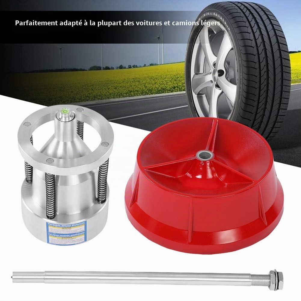 Équilibreur de pneu de roue de moyeux portables, équilibreur de réparation de roue de camion léger de longue durée avec niveau à bulle pour voiture