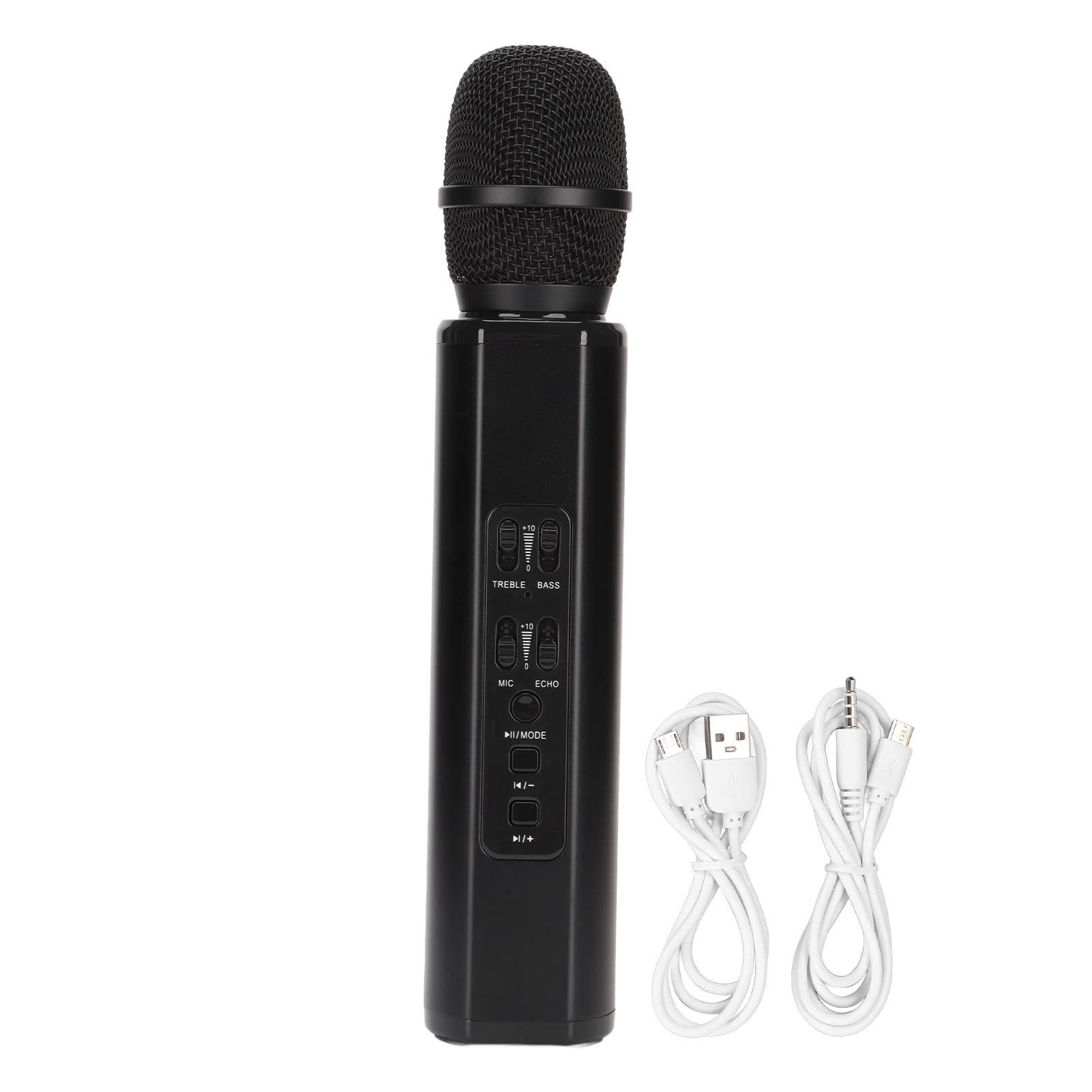 K6 Bezprzewodowy mikrofon Bluetooth, przenośny mikrofon ręczny, głośnik, maszyna do smartfonów PC dla dorosłych, na urodziny, przyjęcie rodzinne, KTV, czarny