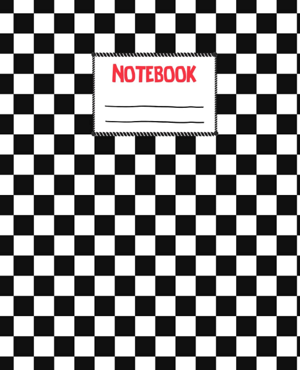 Black and White Checkerboard Notebook: College Ruled 7.5 x 9.25 - 200 pages
