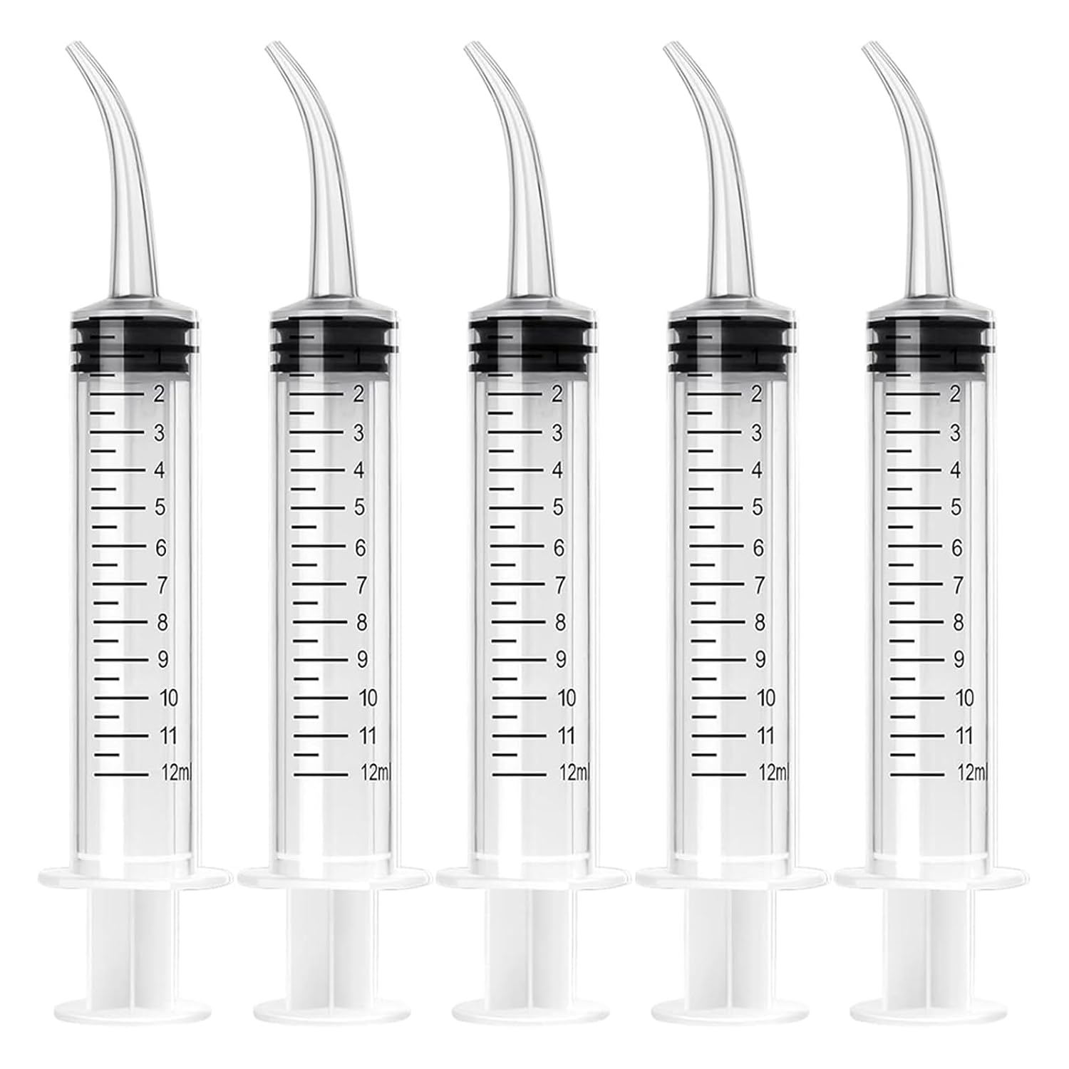 5 Pack Injection Syringe, Hand Feeding Syringe for Birds and Small Pets, 12ml Capacity Syringe Pump for Safe Medication an...