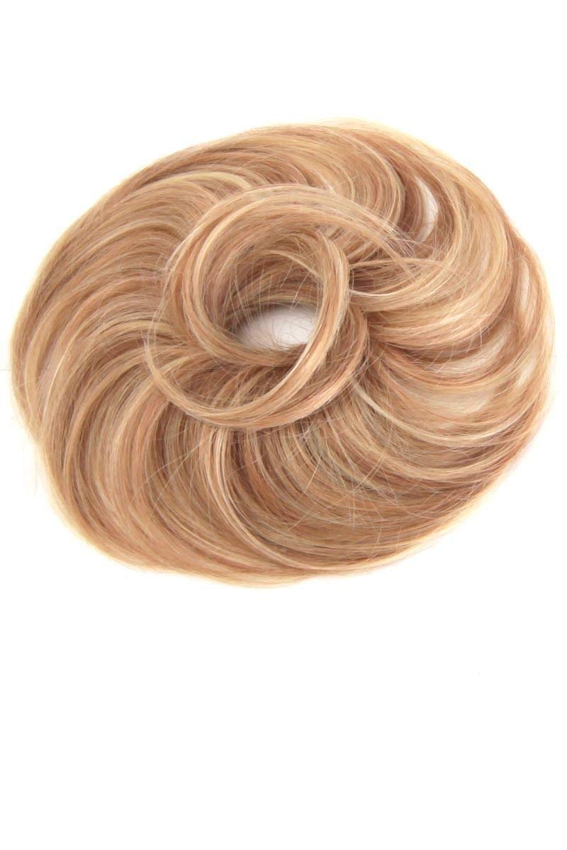 Natural Tone Hair Wrap HT3025S+ Auburn (4 Pack) - 6" Overall Length Women Scrunchie Christie Brinkley Synthetic Straight Curly Piece Band Fun Bun Swirlz Twirl Chignon Pedazo Envoltura
