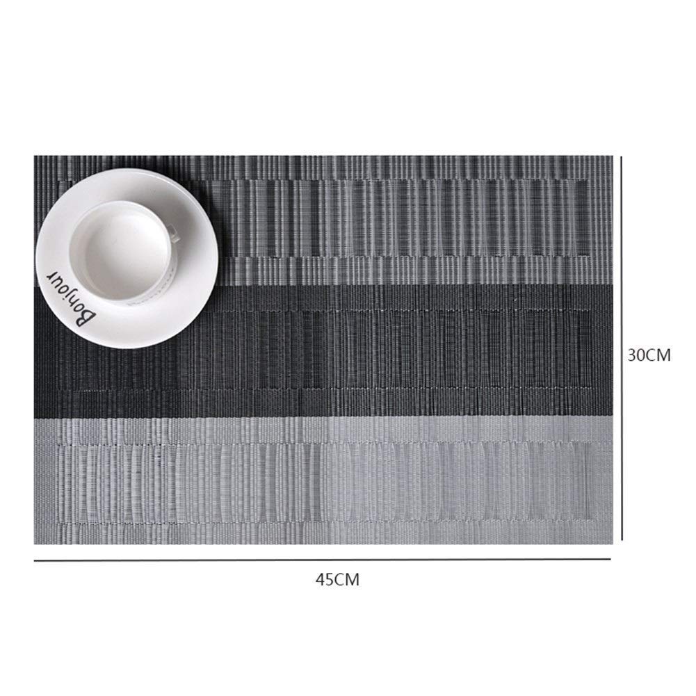 Decorazioni per la tavola, tovagliette, Set di 4 tovagliette rettangolari per Cucina e Pranzo, sottobicchieri in PVC per caffè, tè pomeridiano, Cena, Hotel, 4 Colori.