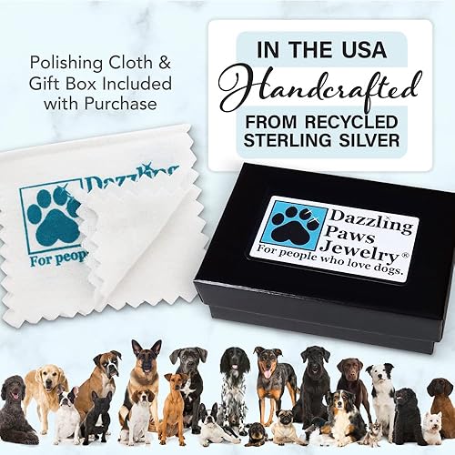 Miniatura 5 de Collar con colgante de corazón Golden Retriever, regalos de joyería para madres Golden Retriever, Plata esterlina, No es una piedra preciosa