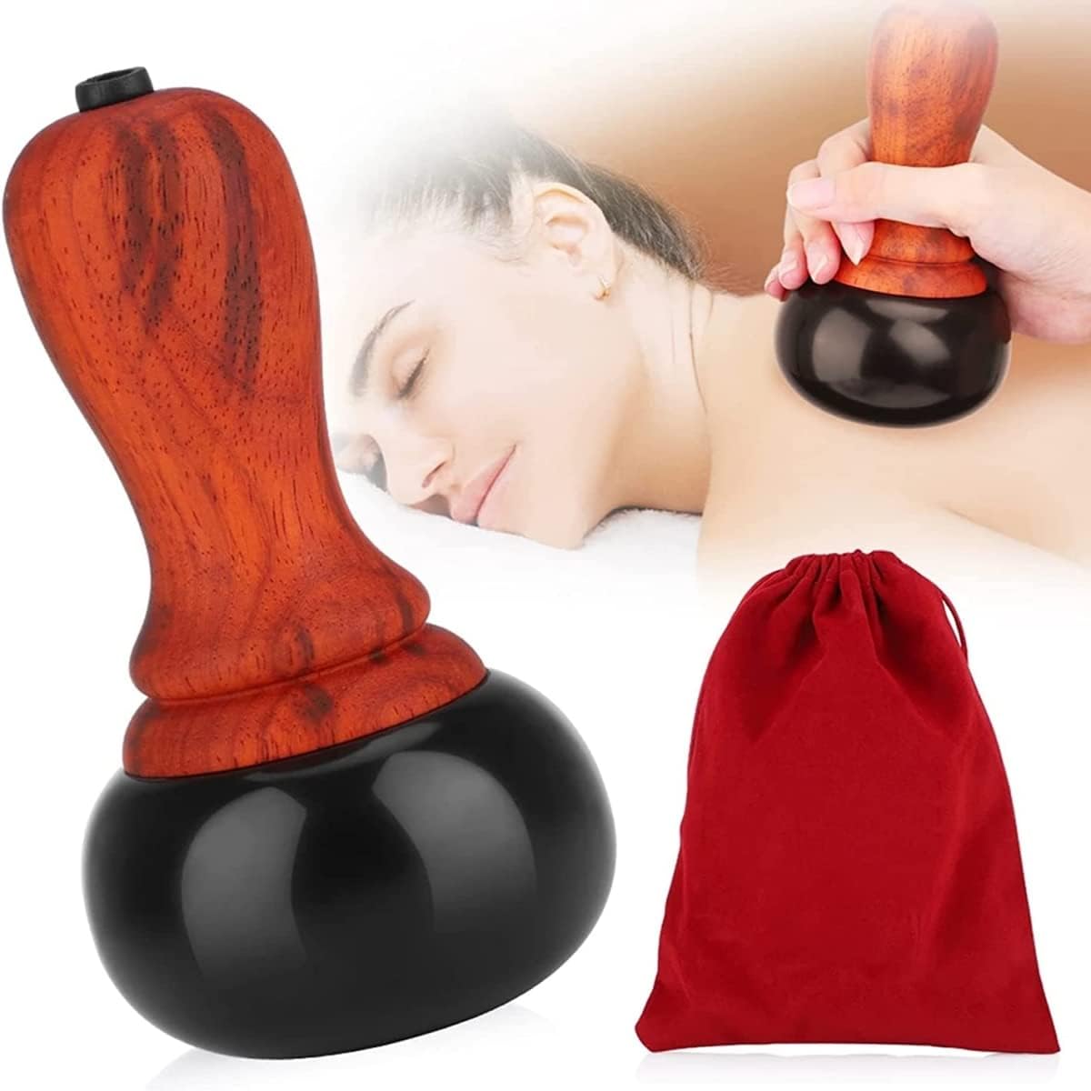 KASTWAVE Electric Hot Stone Massage Set with Temperature Control Natural Bian Stone Gua Sha Tools for Spa Relaxation Pain Relief and Therapeutic Massage