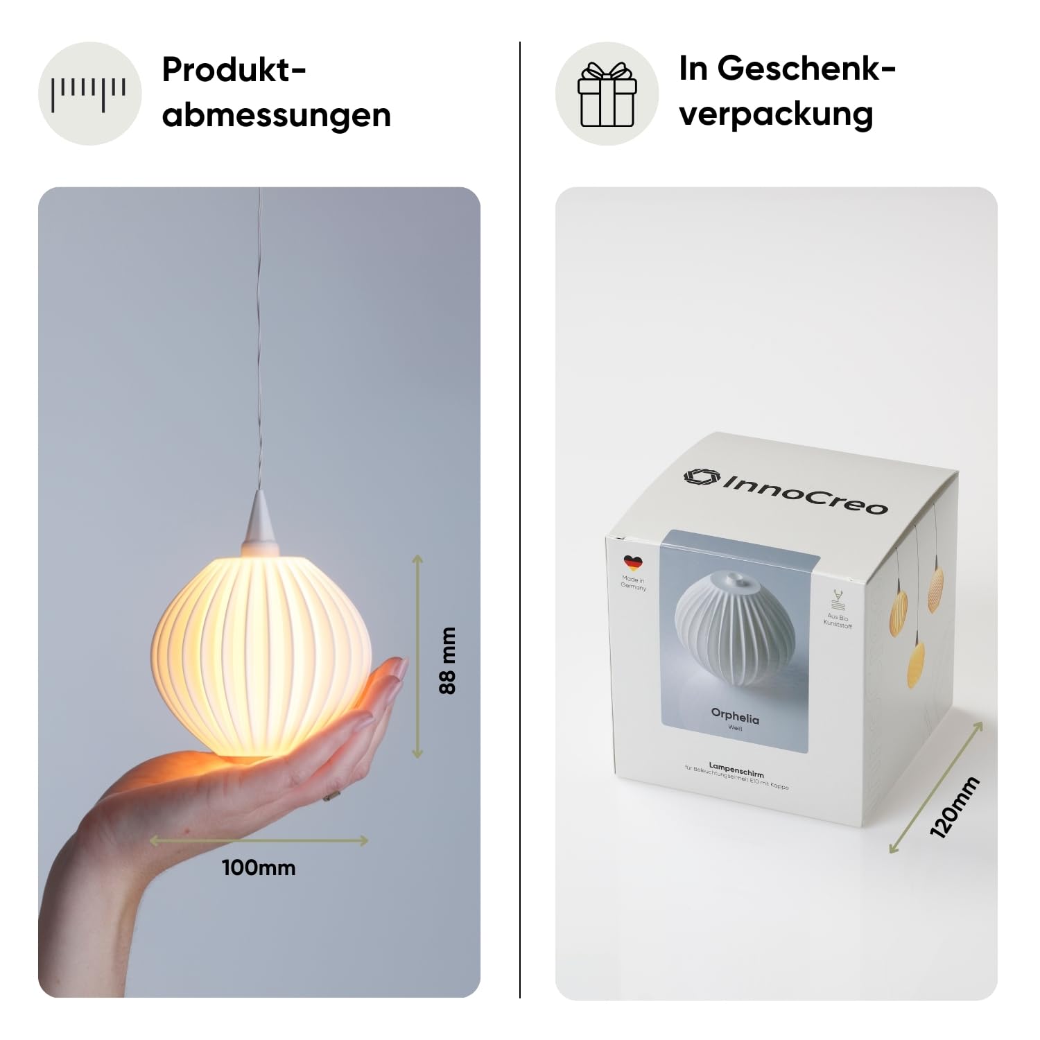 Alternativer Lampenschirm für Weihnachtsstern A1/A1E (13cm Stern) | made in germany | Dekolampe | Fensterdeko hängend (Orphelia)