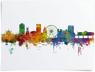 Brighton England Skyline art print poster, unframed -1019