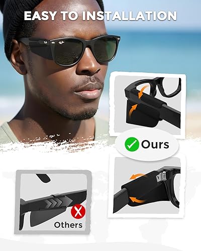 Miniatura 6 de Protectores laterales para lentes inteligentes Ray-Ban Meta, accesorios de silicona para lentes inteligentes para WayfarerSkylerHeadlinerOakley HTSN