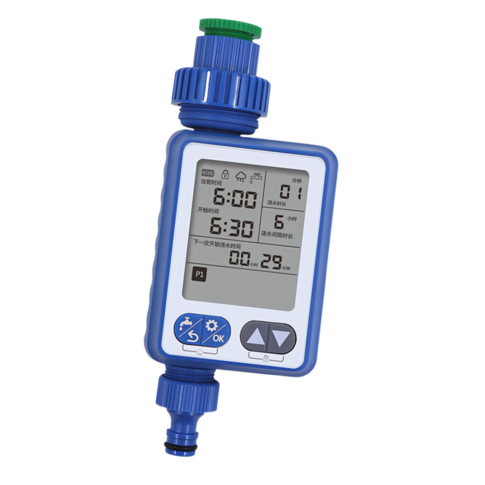 Temporizador de riego de Plantas con detección de Humedad, Blue