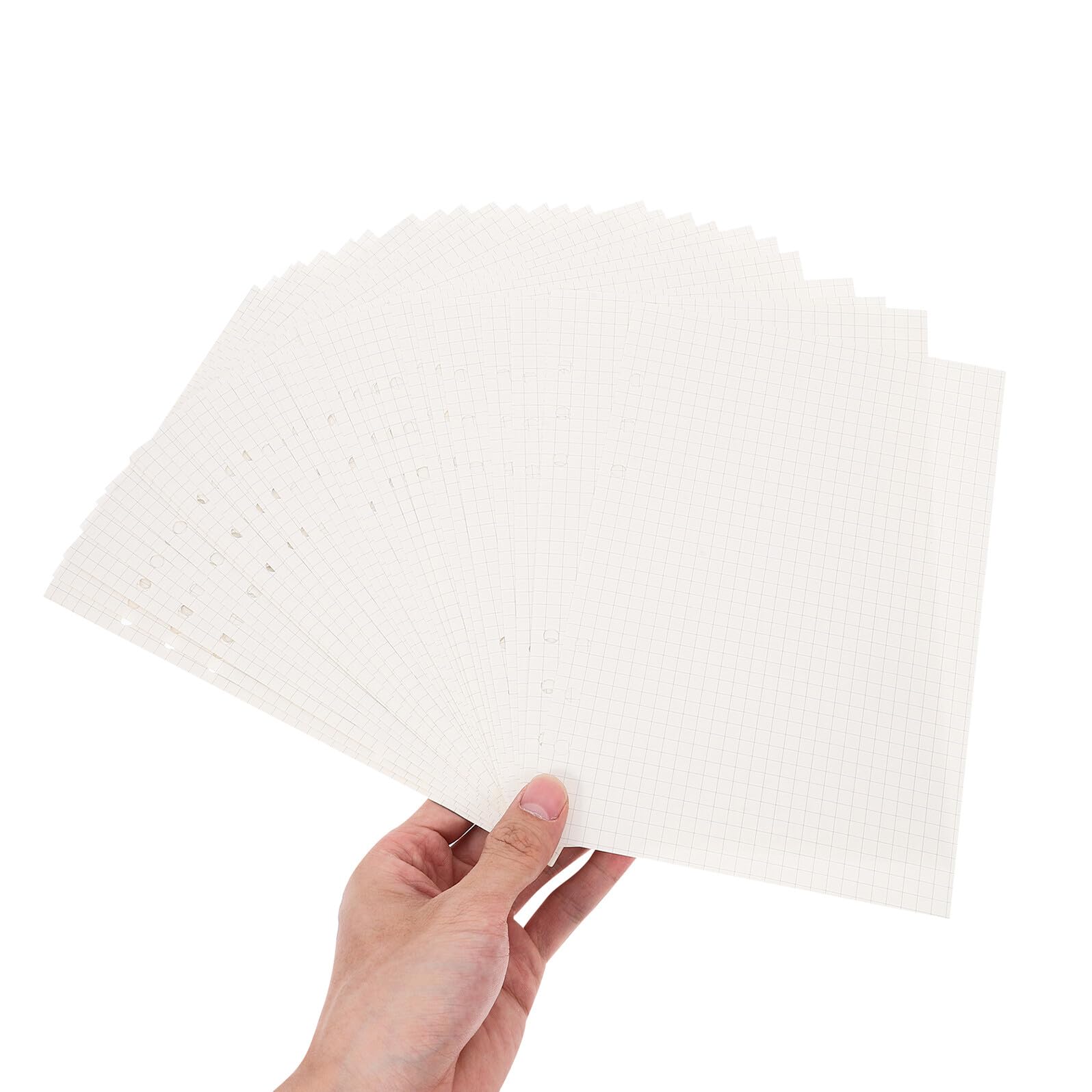 HOMSFOU 6 Stück A5 Karierte Nachfüllblätter für Notizbücher Lose Einlagen mit Rasterpapier Ersatzseiten für Journale Planer Schule und Büro