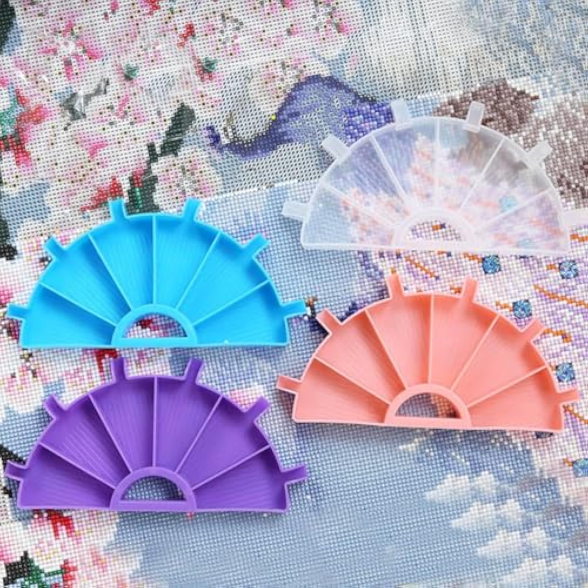 Bead Painting Tray DIY Tool Rhinestone Sorting Tray Purple