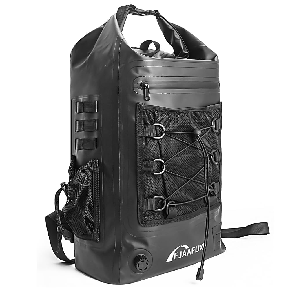 FJAAFUXD Faraday Backpack EMP Proof Military Grade, 30L - Waterproof Laptop Backpack, EMP Signal Blocking, Protect Against Tracking, Spying & Hacking Data and Devices, RFID Blocking Bag, Black, L,
