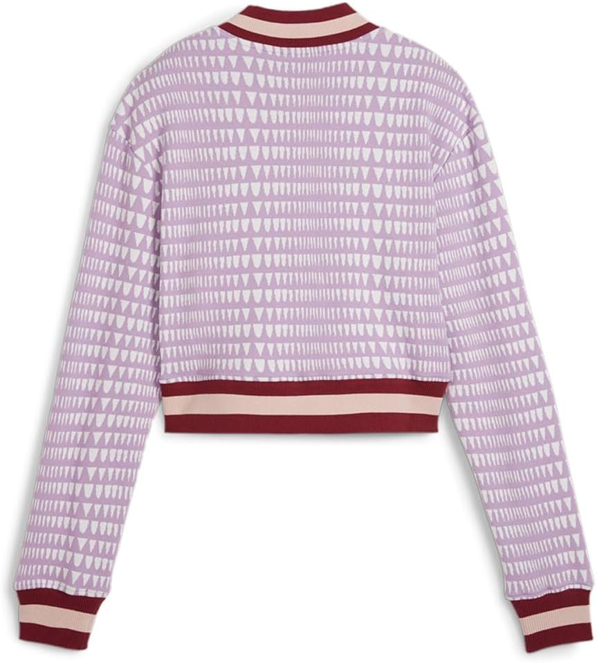 PUMA Womens Cropped Jacket X Lemlem Athletic Outerwear Casual Full Zip Lightweight - Purple