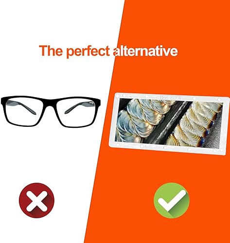 Miniatura 4 de 3 lentes tramposos de soldadura, lente de aumento de soldadura de dioptrías de 1.5/2.5/3.0, lente de lupa de soldadura duradera y ligera de 2 x 4.25