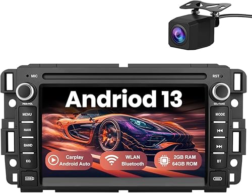 Estéreo de coche Android 15 para Chevrolet Silverado Tahoe GMC Sierra Yukon con pantalla táctil HD de 7 pulgadas, CarPlay inalámbrico y Android