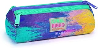 مقلمة بثلاث مساحات تخزين للأطفال من كورال هاي - نقش فرشاة رش متعدد الألوان، بوليستر