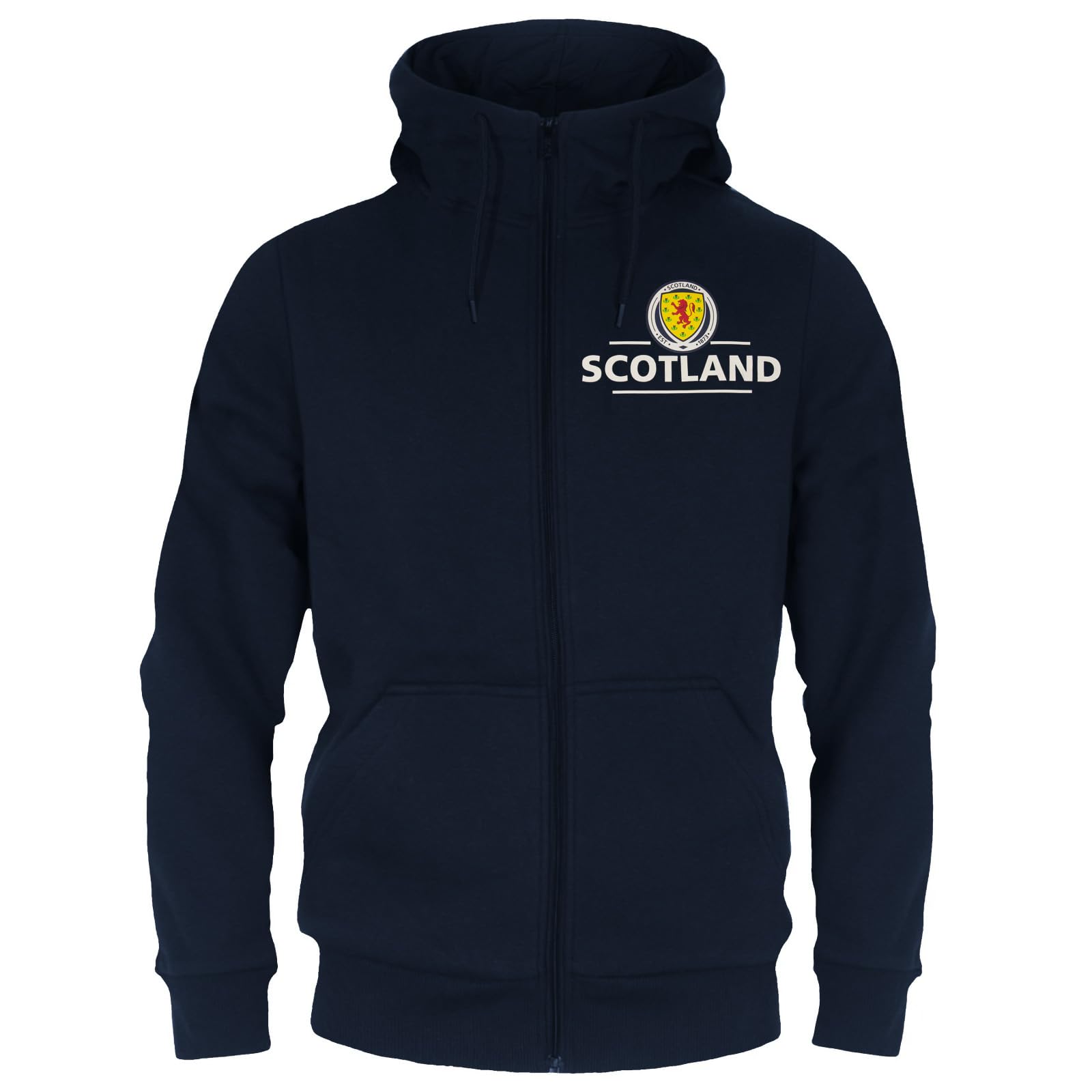 Scottish FA Scotland Official Football Gift Mens Fleece Zip Hoody Navy 3XL