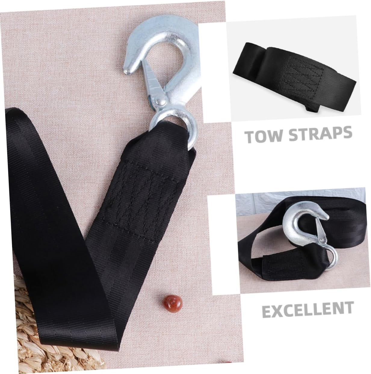 Alipis Winch Straps with Hook Elastic Tow Rope for Cars Trailers and Boats Quick Connect Design for Efficient Towing Versatile for Hauling