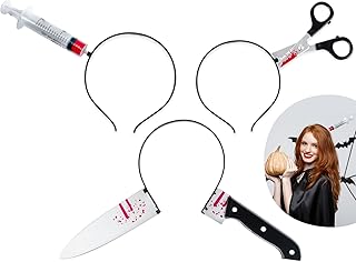 ROSAUI Messer im Kopf, Halloween Haarreif, Halloween Haarschmuck für Damen, Halloween Kostüm Accessoire für Herren bei der...