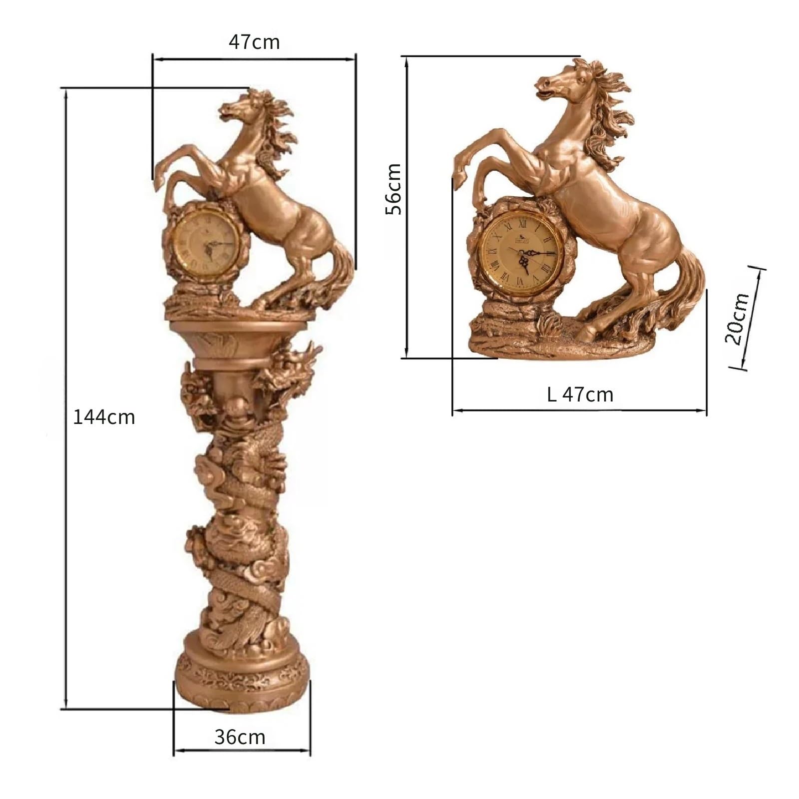 Reloj de pie Pedestal de columna silenciosa cuarzo con reloj suelo