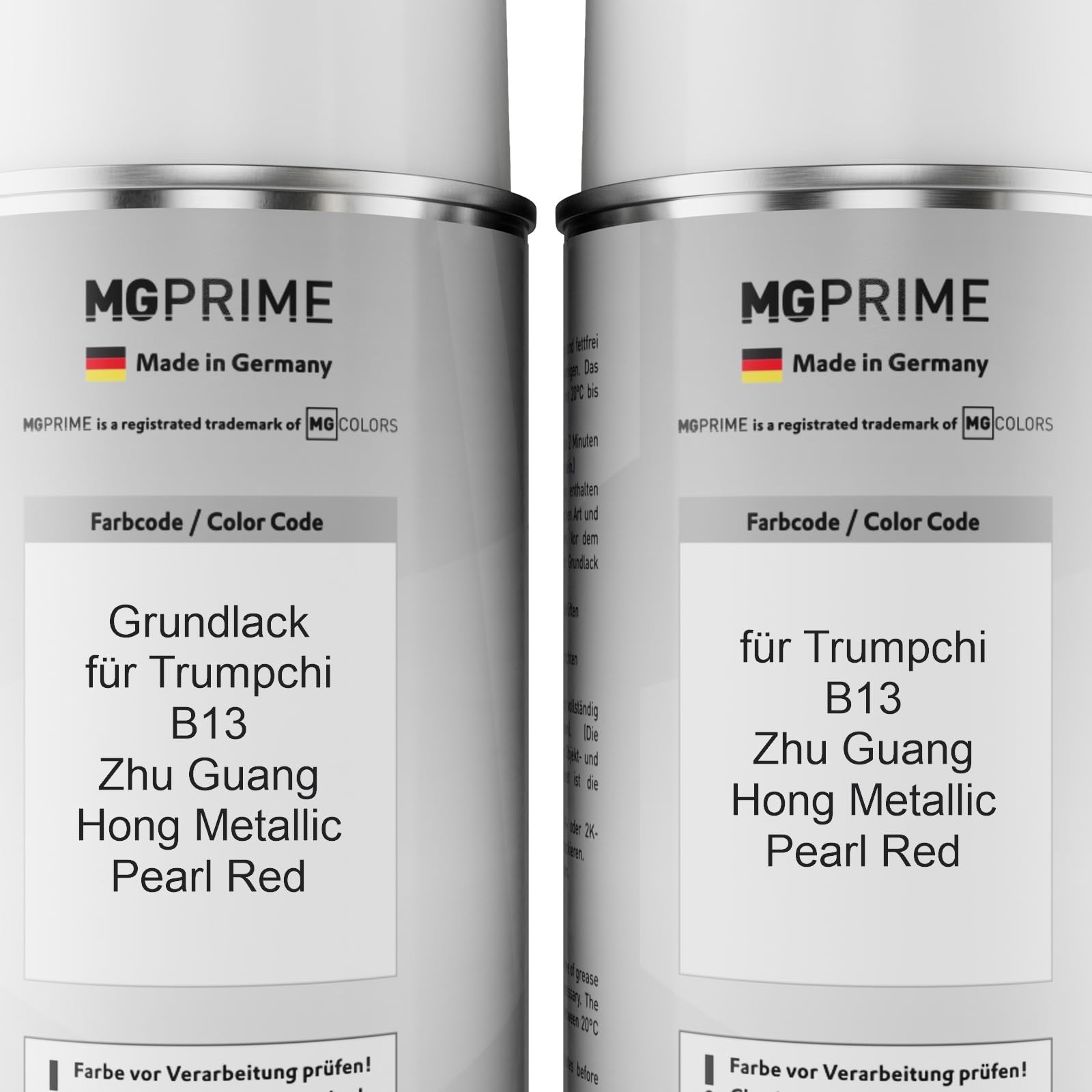MG PRIME Vernice per auto Kit bombolette spray 2K per Trumpchi B13 Zhu Guang Hong Metallic/Pearl Red Vernice di fondo vernice di base 2 componenti vernice trasparente