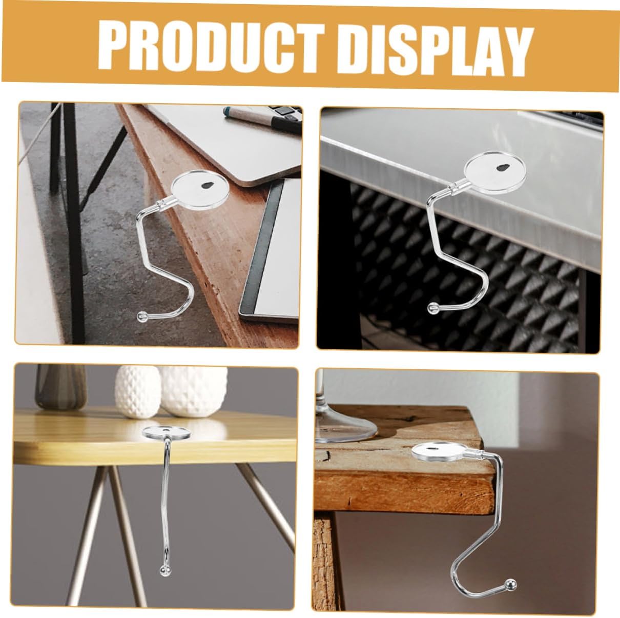 20Pcs Purse Hooks Lightweight Portable Bag Hangers Table Desk Handbag Holders Non-Slip Easy Install for Office Dorm Bedroom Use