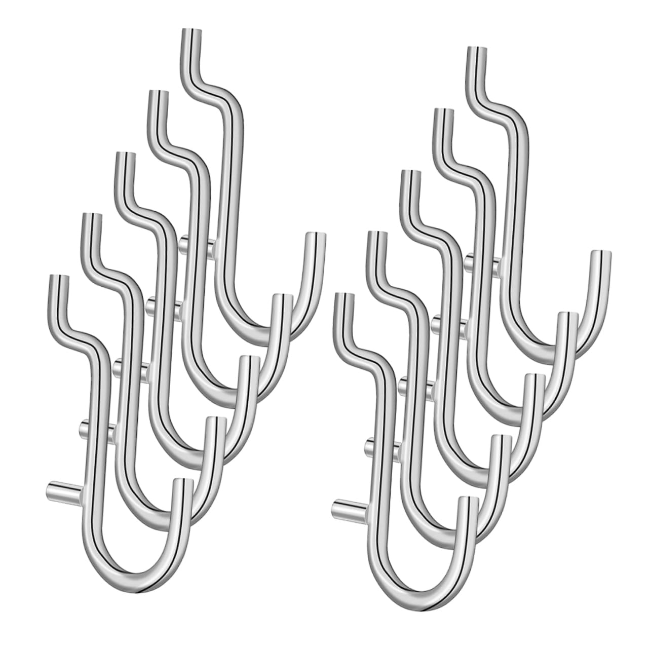 DOITOOL 10pcs Heavy Duty Stainless Steel Pegboard Hooks Tool Storage Metal Hooks for Kitchen Tool Organizer Racks