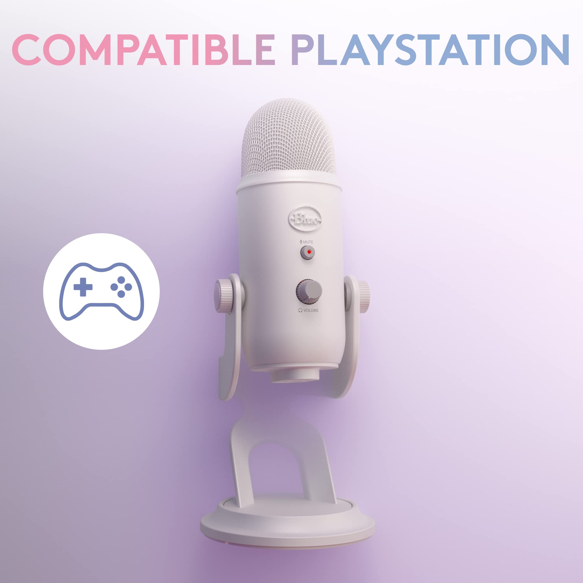 Logitech for Creators Blue Yeti Premium USB Gaming Mic pour Streaming sur PC & Mac, Special Edition, Blue VOICE Effects, Exclusive Streamlabs Themes, 4 Pickup Patterns, Plug & Play - Blanc