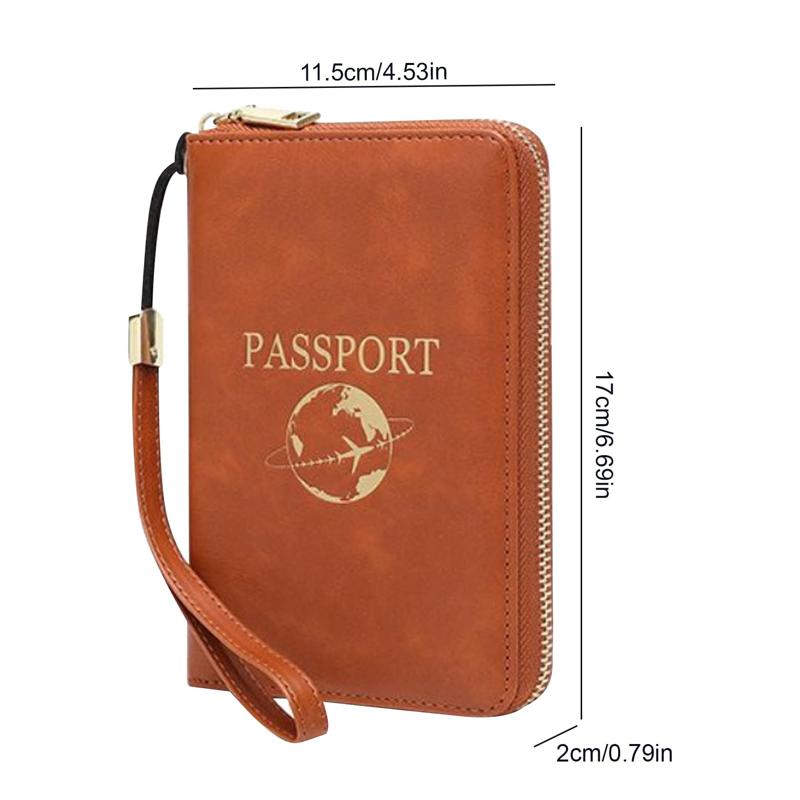 Portapassaporto,Organizzatore Multi-Tasca In PU Bloccante | Portafoglio | Passaporto per Uomini con Cerniera,Per Documenti Contanti Biglietti Aereo Vacanza Familiare Business Crociera Pendolarismo