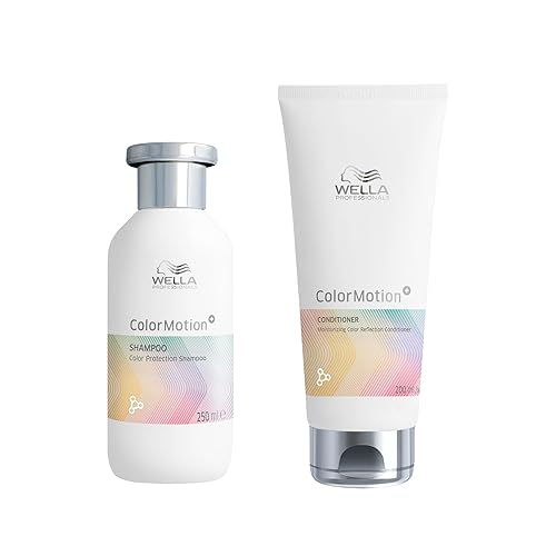 Wella Professionals ColorMotion+, Colour Protection for Coloured Hair, Vibrant Shine and Stronger Hair, Professional Hair Care, Shampoo - Shampoo 250ml & Conditioner 200ml