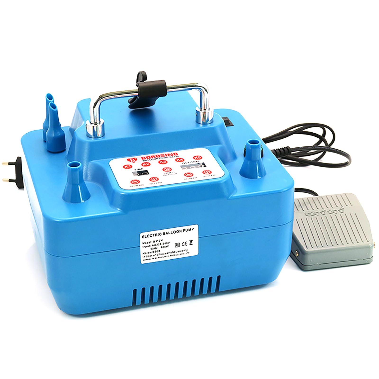 Genérico Inflador de Globos eléctrico portátil, Bomba de Aire portátil, con función de Memoria, Interruptor de pie for Fiestas, inflador de Globos for Bricolaje, Ramo de Globos, Bodas, Fiestas