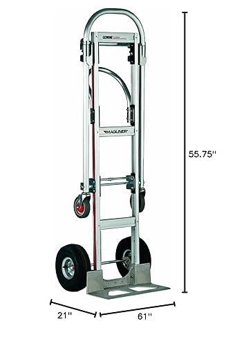 Miniatura 6 de Magliner GMK81UA4 Gemini Sr - Camión de mano convertible, ruedas neumáticas y 131020B Rueda giratoria de repuesto de poliuretano de 5 x 1-14