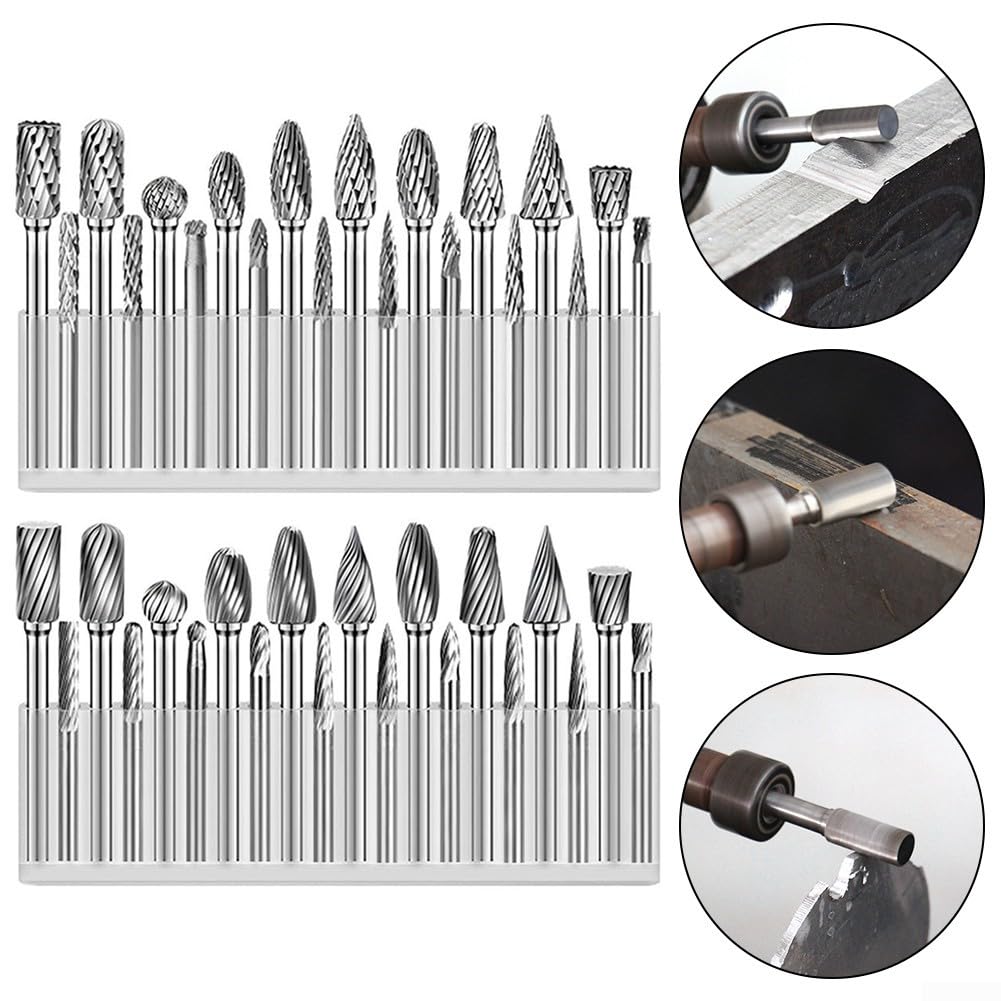 Set 20 Frese Rotanti Carburo Acciaio per Metallo Set 20 Frese(Double Grained)