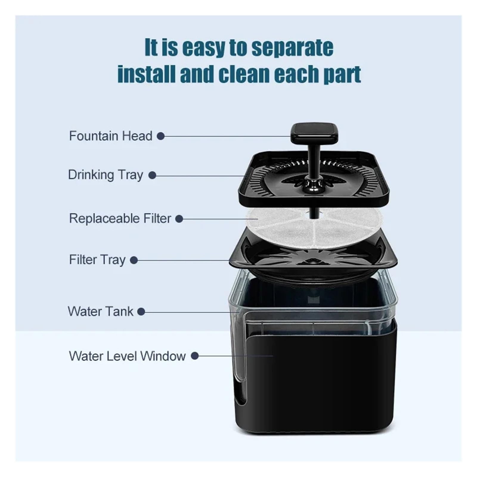 cat Water Feeder, 3L ABS Ultra-Quiet Pump Automatic Cat Fountain Pet Water Dispenser Feeder,pet Supplies - image 2