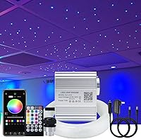 Vista 17 de AKEPO Kit de luces de fibra óptica RGBW de 10W, parpadeo + control por APP + efecto musical, kit de luz de cielo estrellado para automóvil y hogar